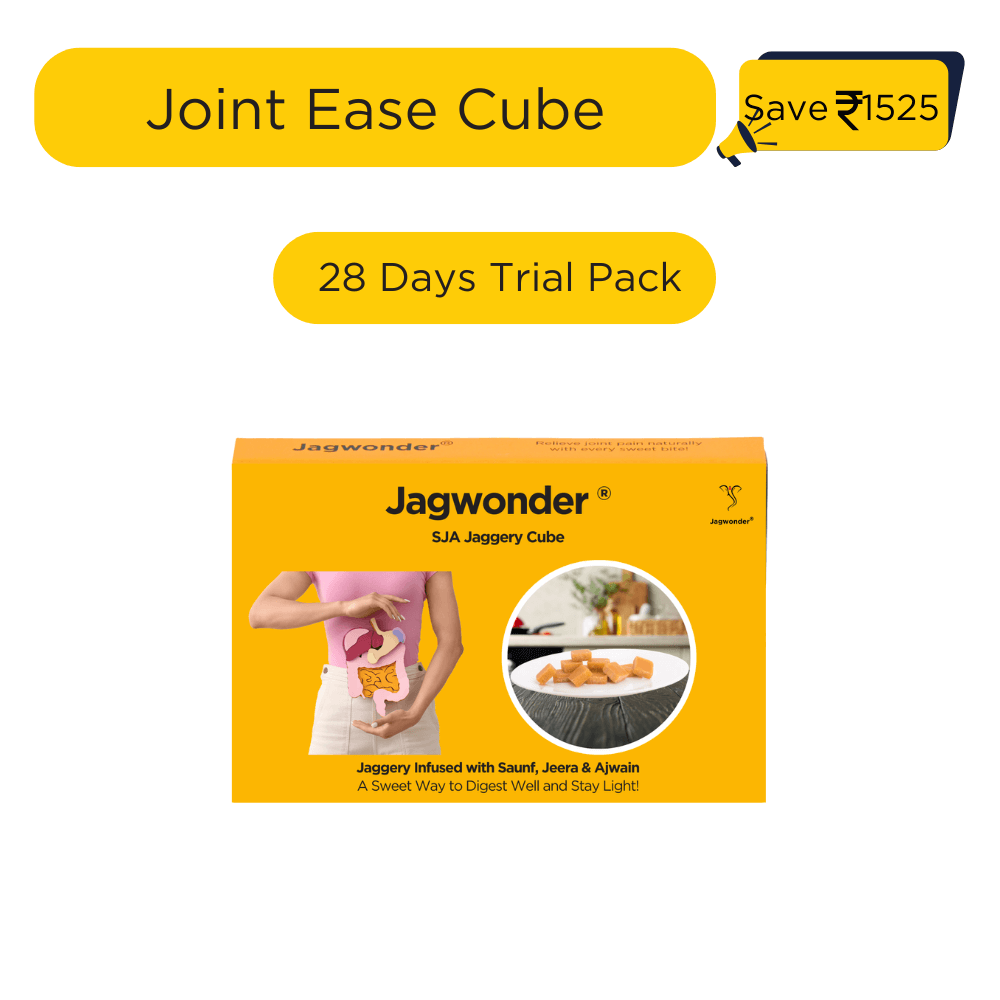 SJA Weight Management Jaggery Cubes – Saunf, Jeera, Ajwain | Ayurvedic Remedy for Digestion, Bloating & Glowing Skin | 100% Natural & Chemical-Free