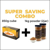 Super Saving Combo Jaggery Cubes 850gm + Powder 500gm (2pack)
