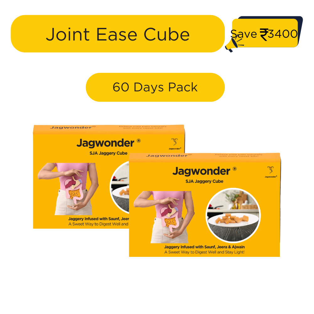 SJA Weight Management Jaggery Cubes – Saunf, Jeera, Ajwain | Ayurvedic Remedy for Digestion, Bloating & Glowing Skin | 100% Natural & Chemical-Free