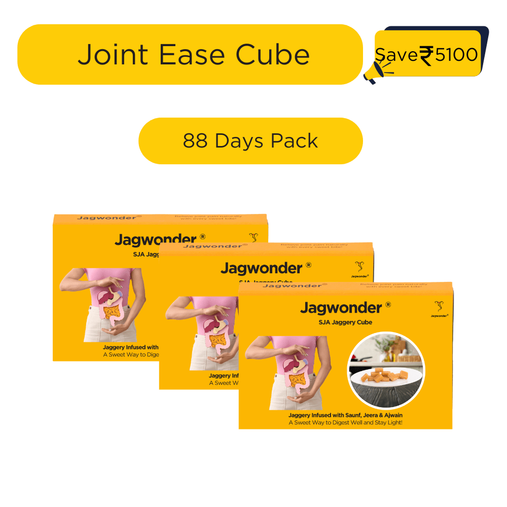 SJA Weight Management Jaggery Cubes – Saunf, Jeera, Ajwain | Ayurvedic Remedy for Digestion, Bloating & Glowing Skin | 100% Natural & Chemical-Free