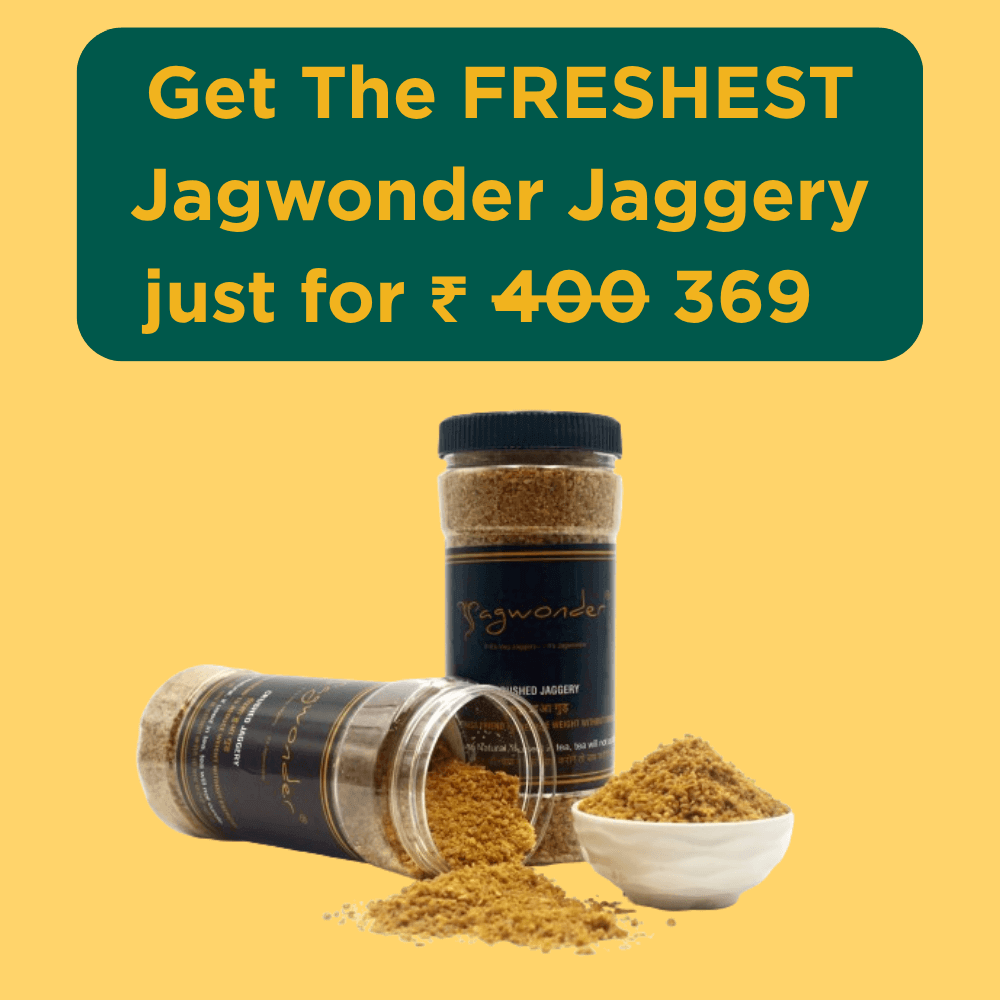 Jagwonder Jaggery Powder 1 Kg ( 500 gm × 2 ) Pack in crushed form