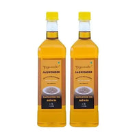 Jagwonder Cold Pressed Safflower Oil 2 litre (1 Litre 2 Bottles) Wood pressed Pack of 2