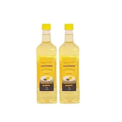 Jagwonder Cold Pressed  Sunflower Oil 2 litre (2 Litre 2 Bottles) Wood Pressed Pack of 2