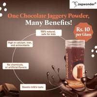 Jagwonder Chocolate Jaggery Powder 200gm ( 40 Glass )| Natural Sweetener for Milk | No Refined Sugar | Kids-Friendly