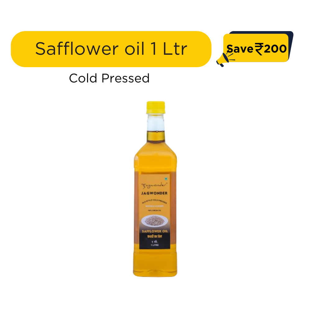 Jagwonder Cold Pressed Safflower Oil 1 Litre Wood pressed