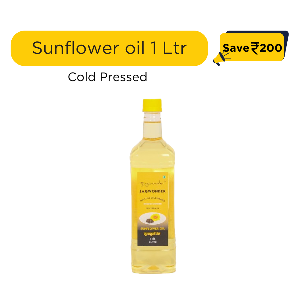 Jagwonder Cold Pressed  Sunflower Oil 1 litre Wood Pressed