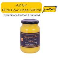 Jagwonder A2 Gir Pure Cow Ghee, 500ml, Billona Method, Cultured