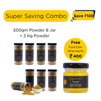 Jagwonder Jaggery Powder 4 Kg 500gm 8 Pack Crushed powder form +  Free Gift ( Pure Cow Ghee worth Rs. 400 )