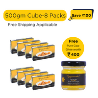 Jagwonder Jaggery Cubes 500gm × 8 Pack in 5 gm Cubes form,  4 kg +  Free Gift ( Pure Cow Ghee worth Rs. 400 )