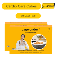 Cardio Care Jaggery Cubes – Garlic, Turmeric & Flaxseed Infused | Natural Cholesterol & Heart Health Support | GTF Ayurvedic Jaggery Cubes