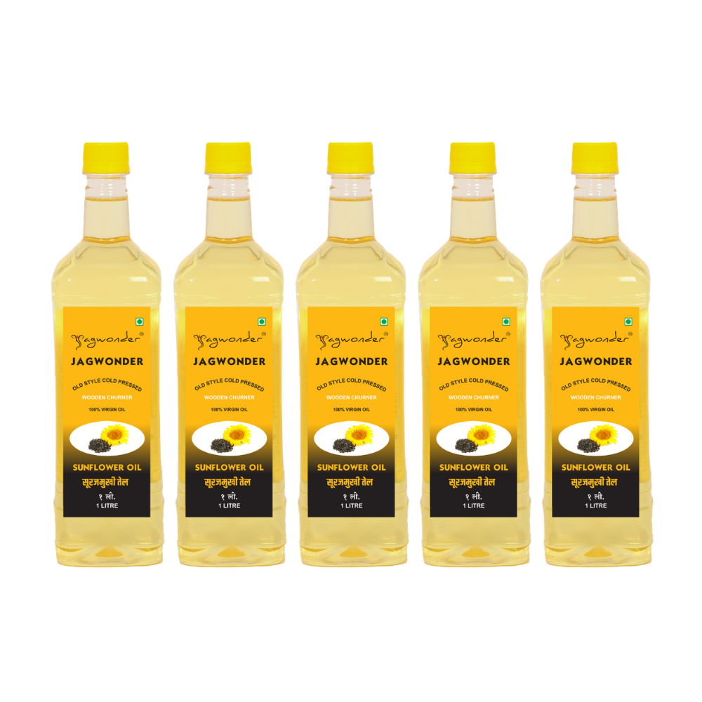Jagwonder Cold Pressed  Sunflower Oil 5 litre (1 Litre 5 Bottles)