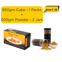Jagwonder Jaggery Cubes 850gm + Powder 500gm (2pack)