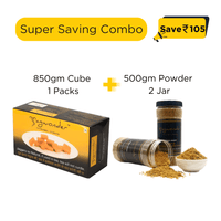 Jagwonder Jaggery Cubes 850gm + Powder 500gm (2pack)