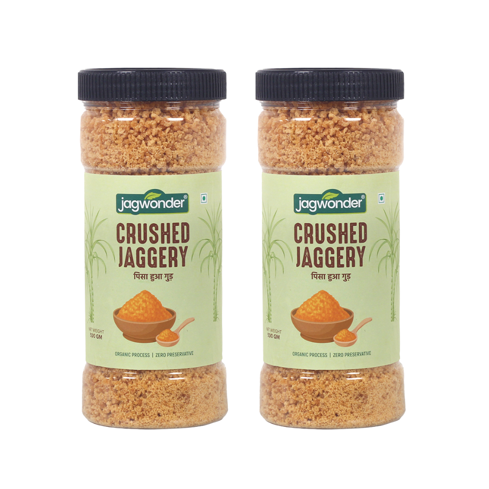 Jagwonder Jaggery Powder 1 Kg ( 500 gm × 2 ) Pack in crushed form