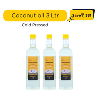 Jagwonder Cold Pressed Coconut Oil 3 litre (1 Litre 3 Bottle)