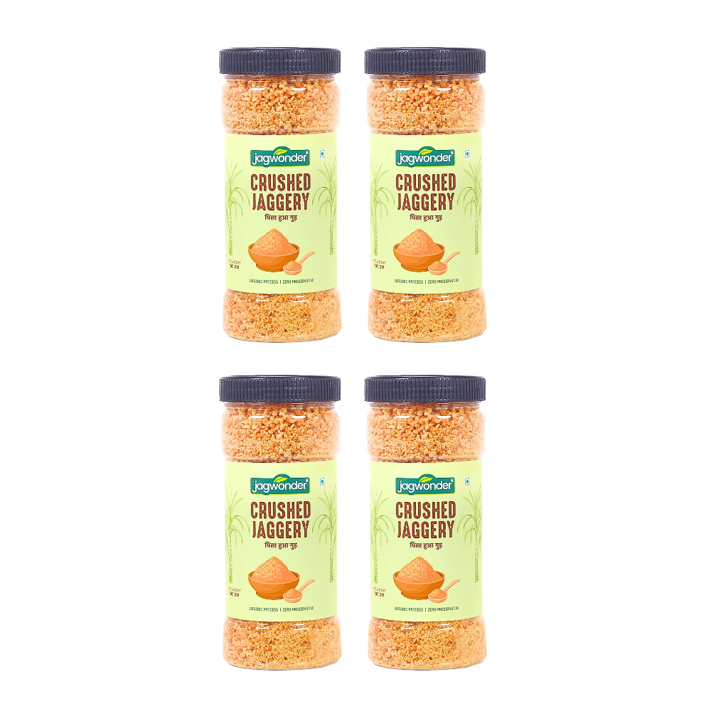 Jagwonder Natural Jaggery Powder 2Kg (500g x 4 Packs) | Crushed Gud for Tea, Cooking & Sweets | Pure, Sulphur-Free, Chemical-Free Sweetener