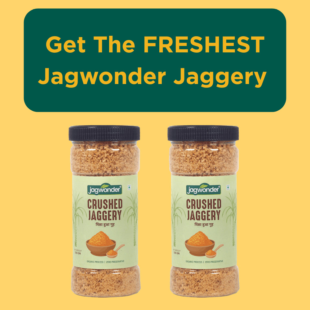 Jagwonder Jaggery Powder 1 Kg ( 500 gm × 2 ) Pack in crushed form