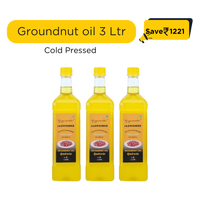 Jagwonder Cold Pressed Groundnut Peanut Oil 3 litre (1 Litre 3 Bottles)