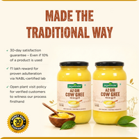 Jagwonder A2 Gir Cow Ghee 250ml ( 125ml*2) Lactose free ,  infused with tulsi for balancing tridosha , | Cultured, Bilona Method, Pure Desi Ghee | Made in Small Batches