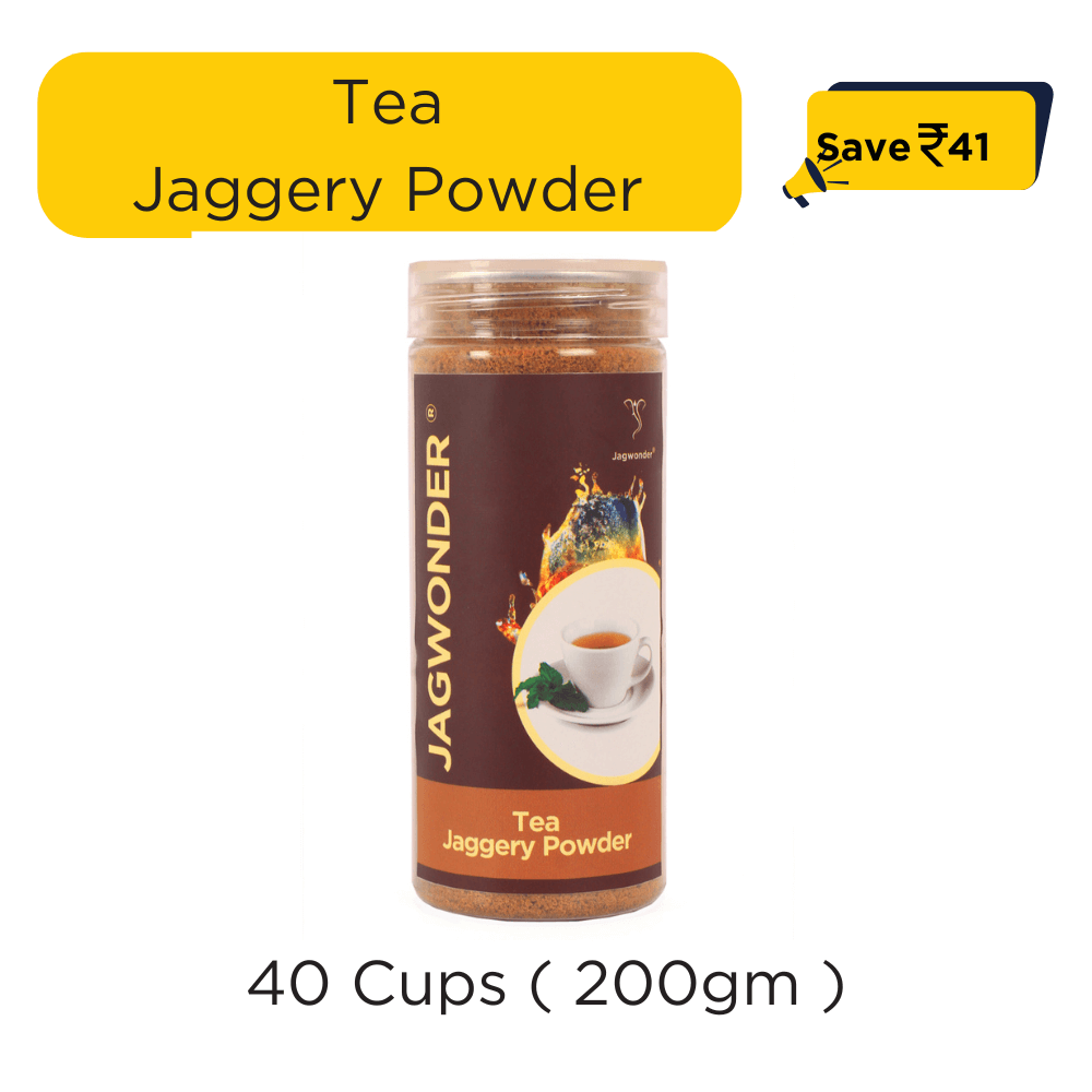 Jagwonder Tea Jaggery Powder ( 40 Cups ) | Natural Sweetener for Tea | No Refined Sugar | Ready in 5 Seconds